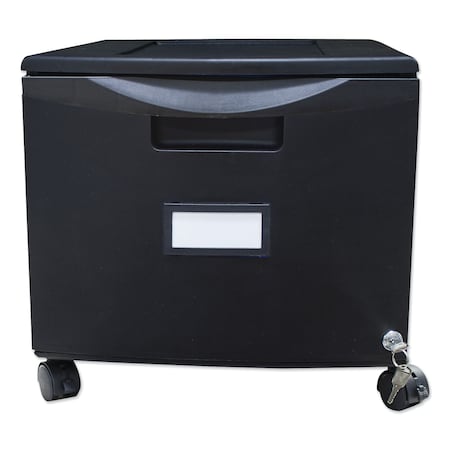 Storex Single-Drawer Mobile Filing Cabinet, 14.75w x 18.25d x 12.75h, Black 61264B01C